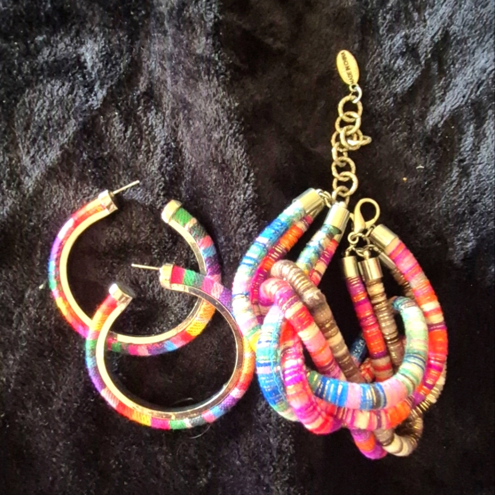 Sassy Jones Colorful Hoop and Bracelet Set